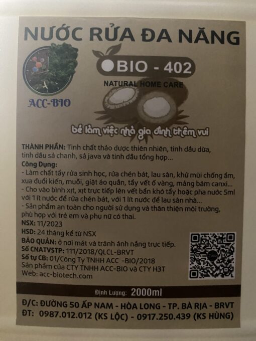 NƯỚC RỬA ĐA NĂNG BIO-402 ( can 2 lít, 4 lít, Chuyên lau sàn nhà). - Hình ảnh 9